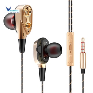 Tai nghe nhét tai có mic HIFI lõi kép siêu bass CK8 -Tặng kèm 4 đầu mút -DC2122