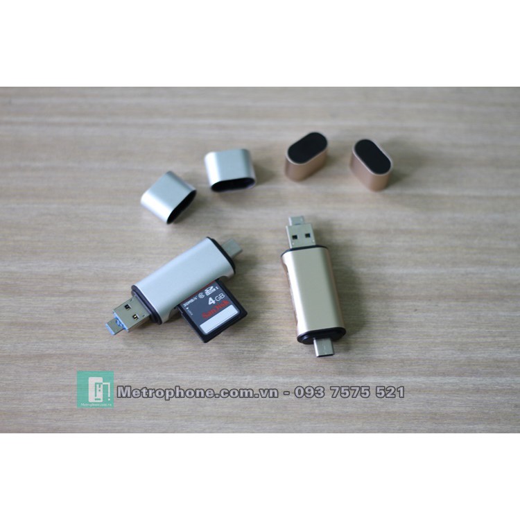 Đầu Đọc Thẻ Nhớ SD/TF Dành Cho Cổng Type-C / Micro USB / USB