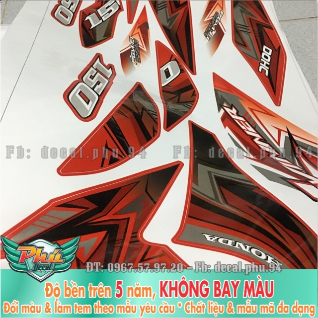 Tem rời Winner X Đỏ Bạc Đen Phối xe đỏ -1