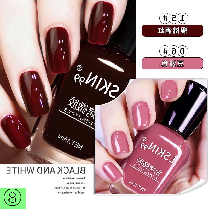 Sơn Móng Tay Màu Đỏ Rượu Vang Không Lộ Viền Lâu Trôi Không Thấm Nước Không Phai Màu Làm Trắng