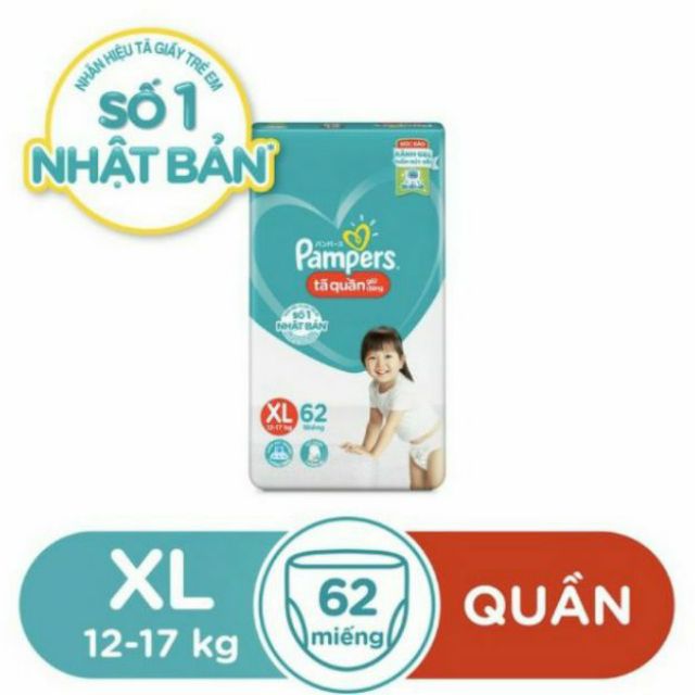 BỈM PAMPER TÃ QUẦN GIƯ DÁNG MỚI M74/L68/XL62/XXL56