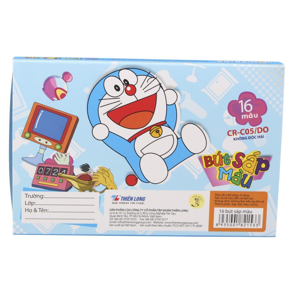 Sáp màu Colokit Doraemon CR-C05/DO 16 màu (Thiên Long)