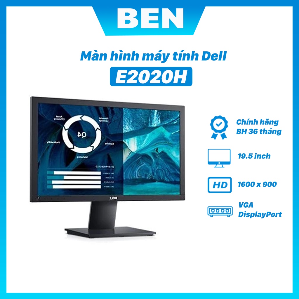 Màn Hình Máy Tính LCD Dell E2020H 19.5 INCH (1600 x 900/TN/60Hz/5 ms) - Bảo hành 36 tháng chính hãng