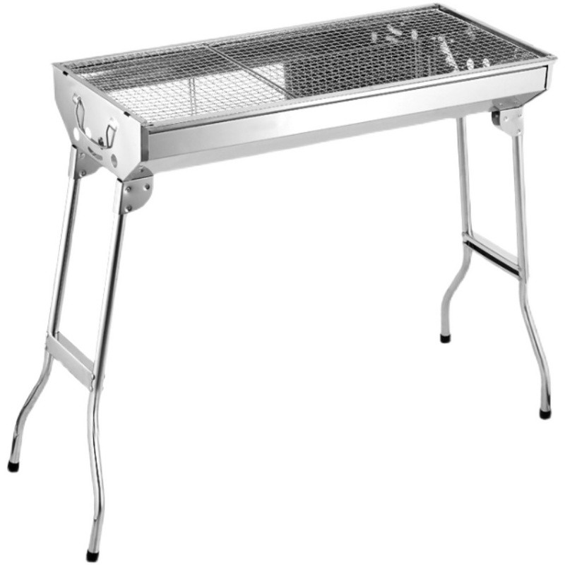 Bếp nướng than hoa BBQ ngoài trời, dã ngoại, chất liệu inox cao cấp, gấp gọn tiện lợi