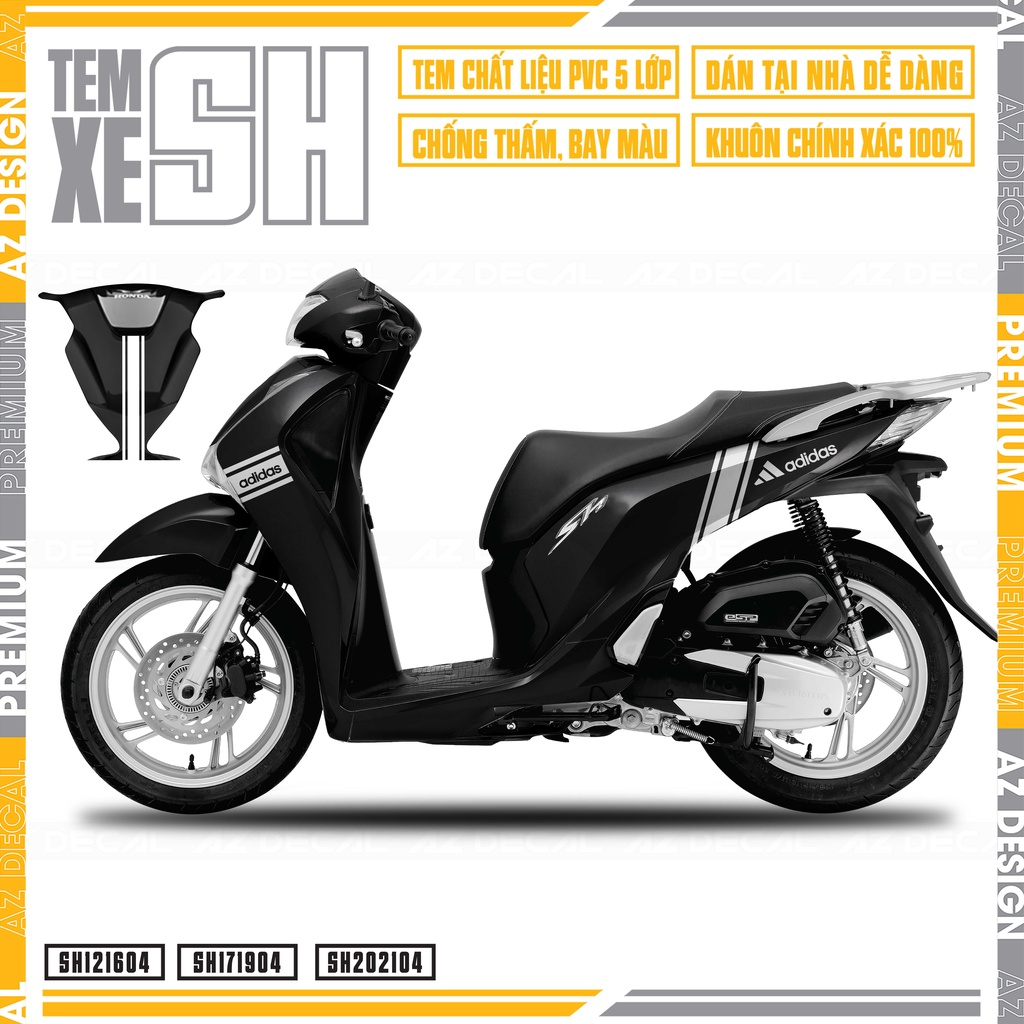 Tem Dán Xe SH Adidas | SH04 | Decal Rời Dán SH Chất Liệu Decal Vinyl Cao Cấp Chống Bay Màu, Dễ Dán Cho SH 2012 - 2022