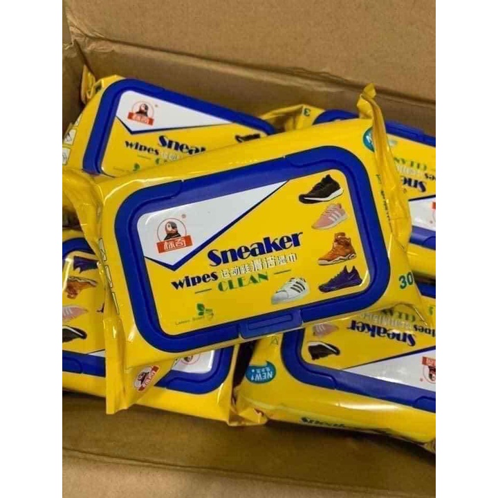 Túi 30 tờ Giấy lau giày, dép Wipes Sneaker 30 tờ/ túi (TÚI VÀNG)