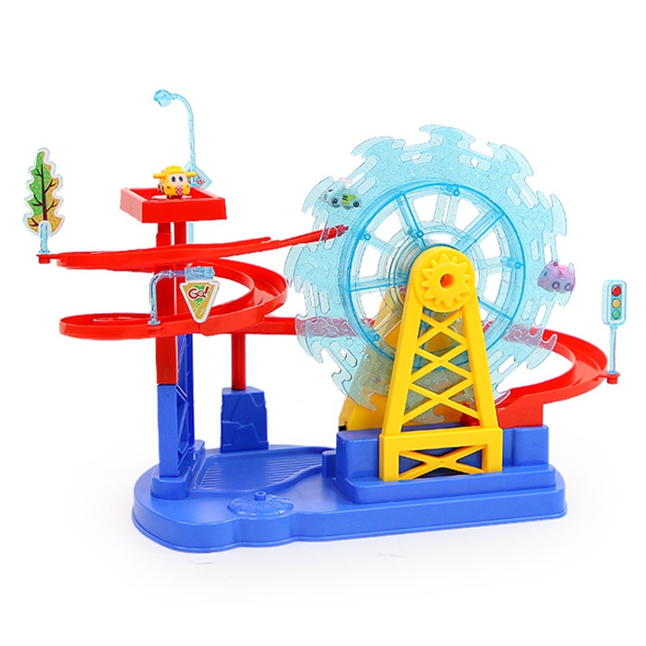 Xe leo vòng đu trượt máng siêu tốc Toysem có đèn led và nhạc cho bé từ 3 tuổi - Đồ chơi trẻ em, quà tặng sinh nhật