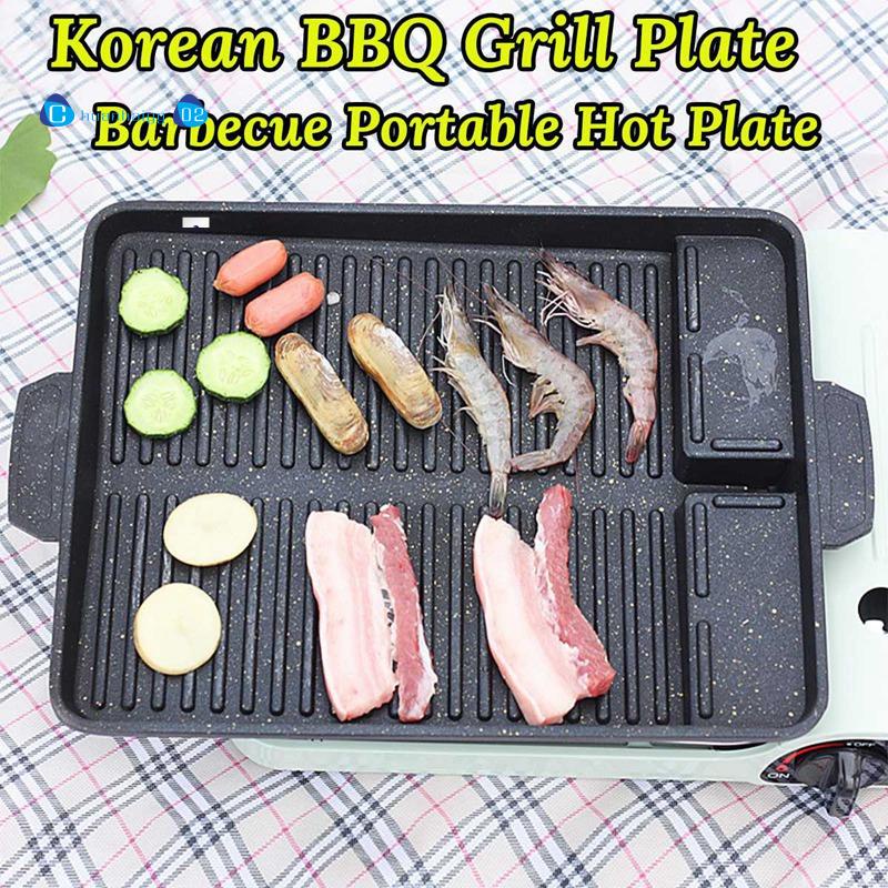 Chảo Nướng Bbq Chống Dính Phong Cách Hàn Quốc Tiện Dụng Mang Theo Du Lịch Dã Ngoại