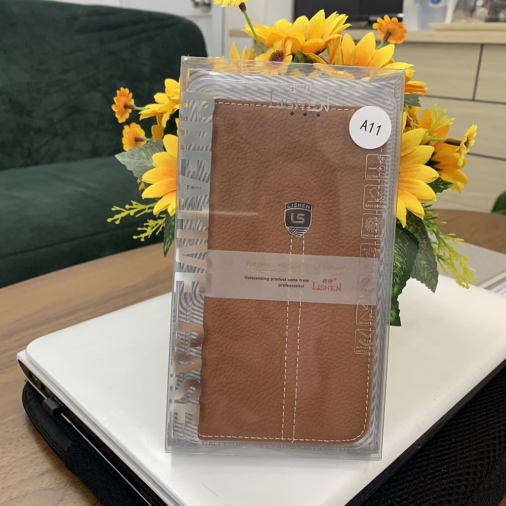 Bao da Lishen nắp gập cho Samsung Galaxy A10s có ngăn để thẻ