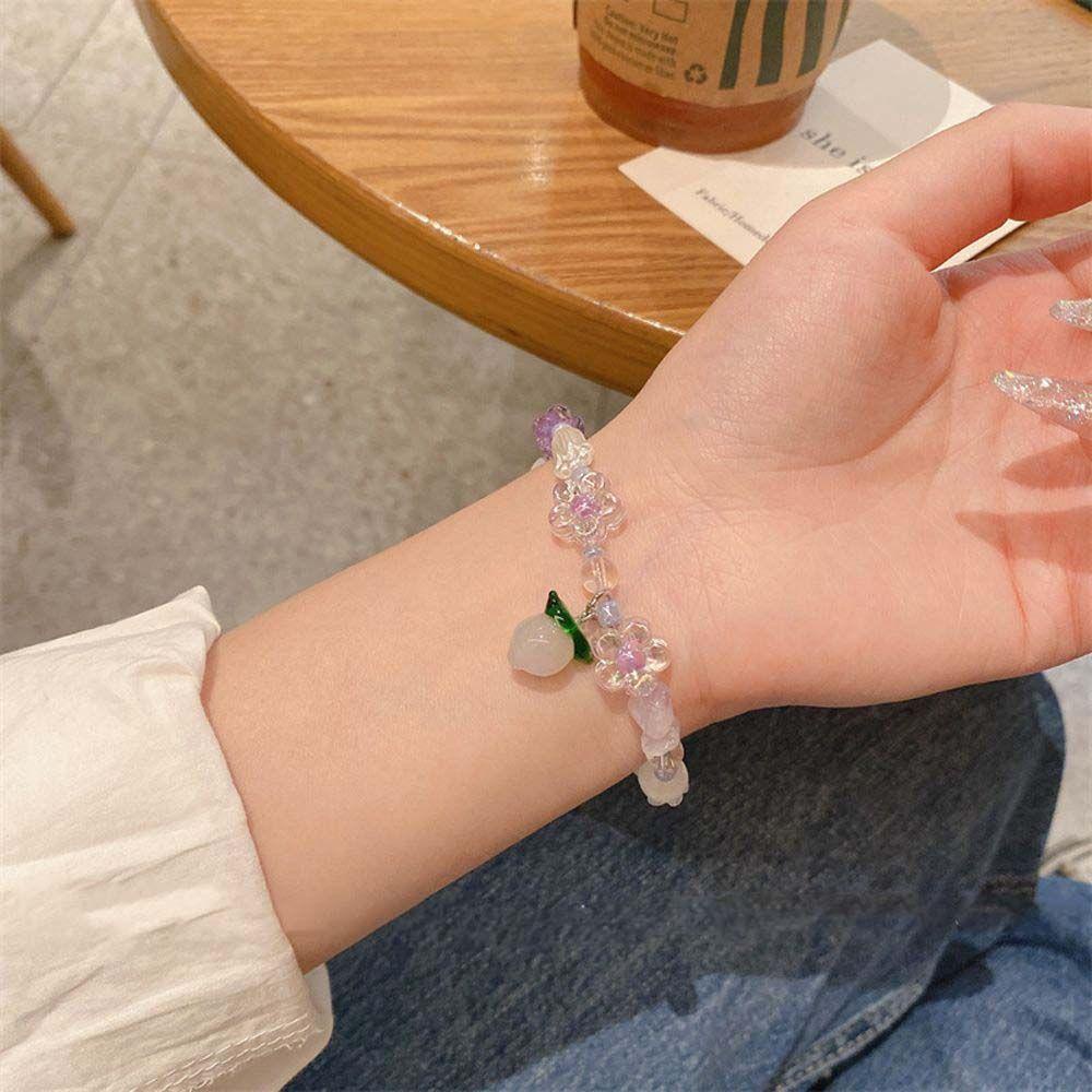 Vòng Tay Chuỗi Hạt Hình Hoa Tulip Thiết Kế Đơn Giản Phong Cách Cổ Điển Thời Trang Cho Nữ