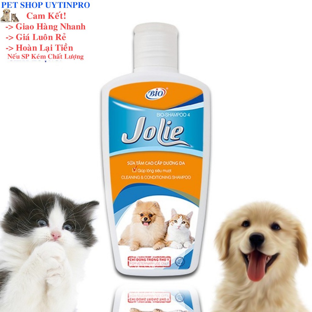 SỮA TẮM SIÊU MƯỢT LÔNG VÀ KHỬ MÙI HÔI CHO CHÓ MÈO THÚ CƯNG PET Bio Jolie chai 200ml