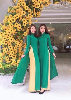 Áo dài trơn kèm quần lụa nhật