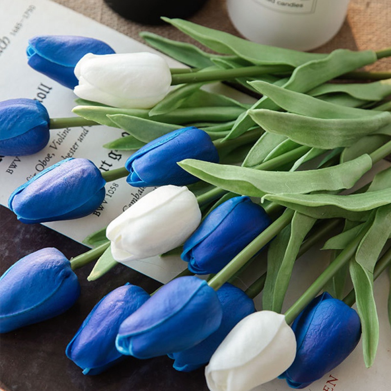 Set 3 Hoa Tulip Giả Mini Bằng Da PU Trang Trí