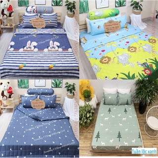 [Giá hủy diệt] Set 5 món chăn hè ga gối chất liệu Poly Cotton mẫu mã đa dạng, không bai xù
