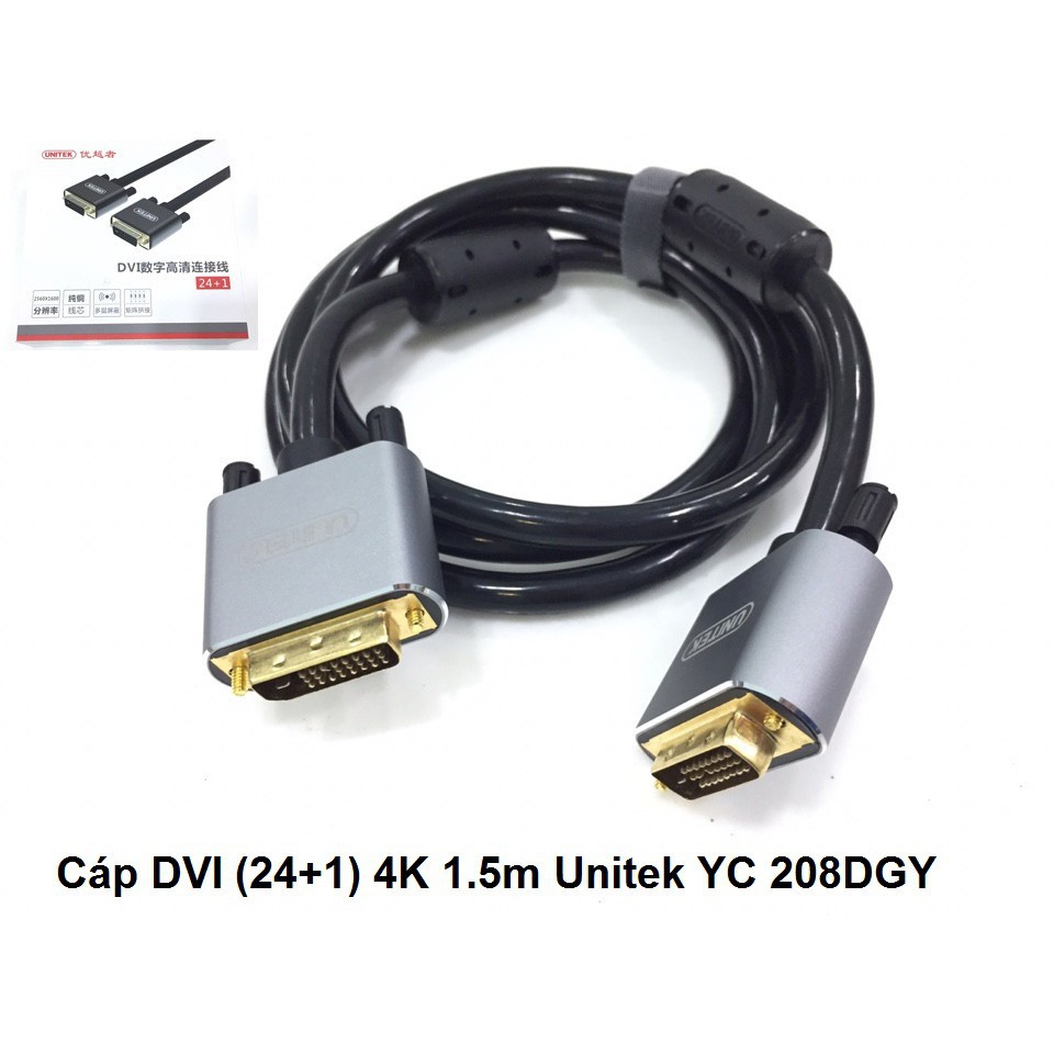 CÁP DVI D ( 24-1) ĐẦU KIM DÒNG CAO CẤP UNITEK DÀI 1.5M YC 208DGY, 3M YC 209DGY , 5M YC 210DGY