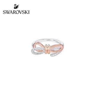 Swarovski stereoscopic bow ring pure silver color separation electroplating is full of girly atmosphere