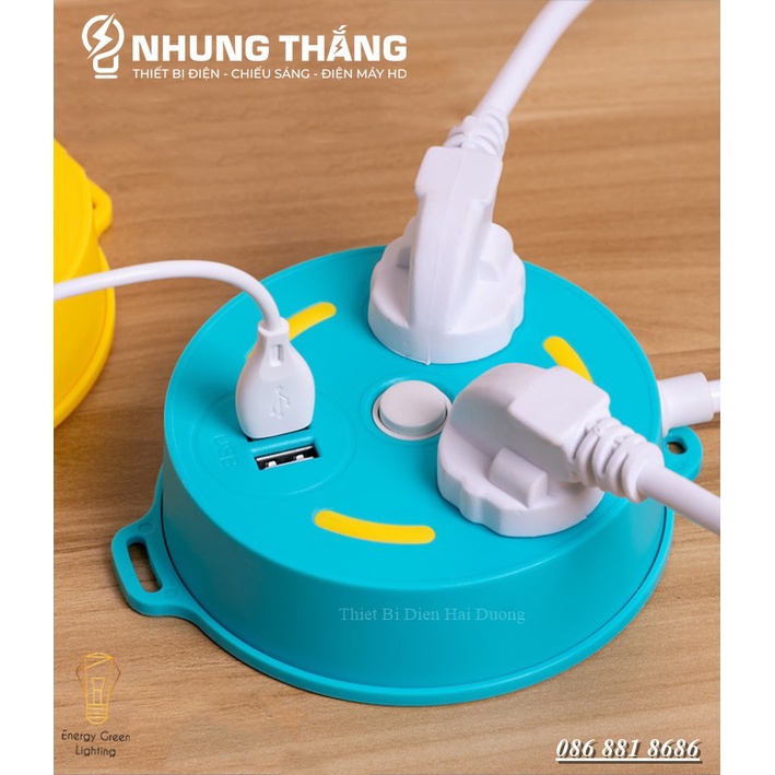 Ổ Cắm Điện Thông Minh Chuyển Đổi Đa Chức Năng OD-343 Dây Dài 1m8 - Có Đầu Cắm USB Chuẩn Sạc An Toàn Chống Giật