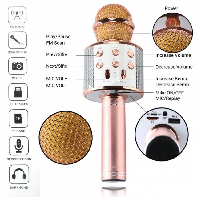Mic karaoke kèm loa bluetooth