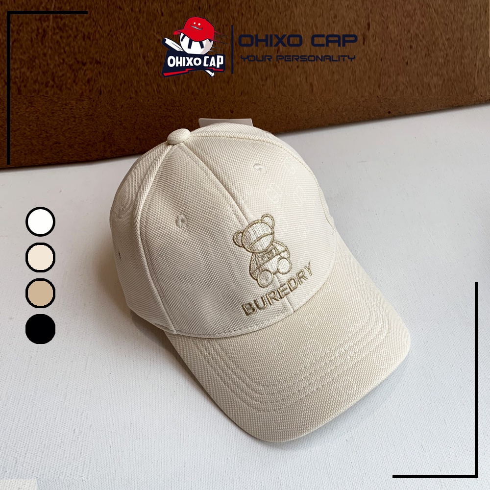 Mũ lưỡi trai thêu gấu Buredry nón kết nam nữ unisex phong cách ulzzang OHIXO CAP LT35