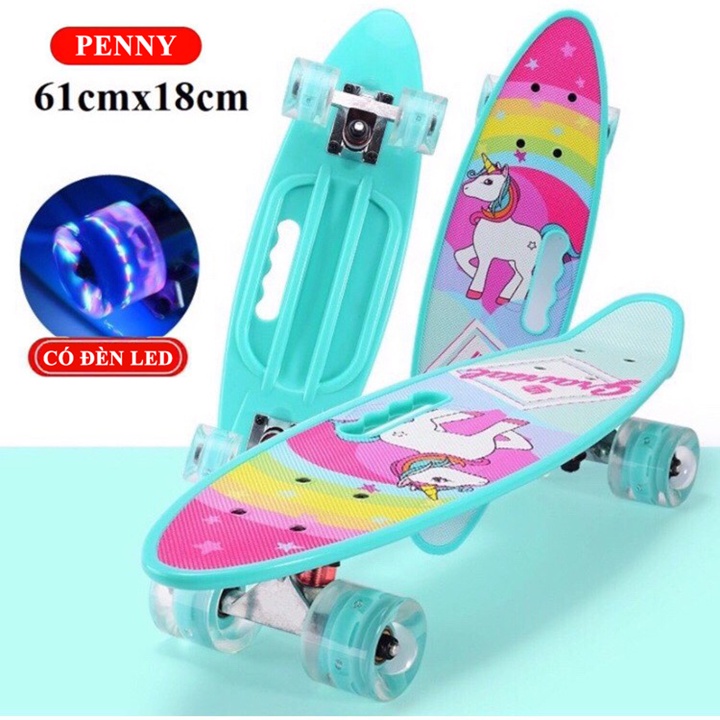 Ván Trượt Skateboard Penny Nhiều Màu Có Bánh Đèn Led Phát Sáng