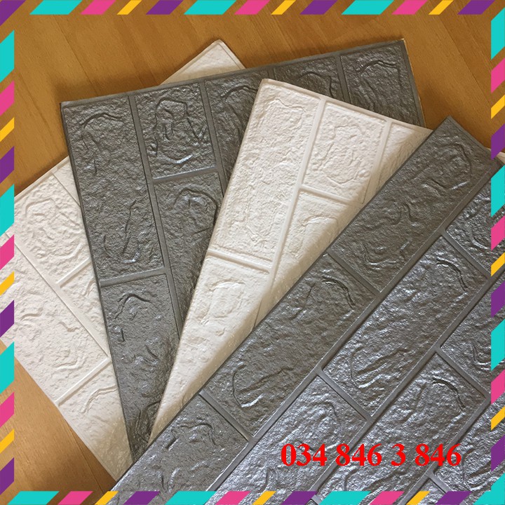 Xốp dán tường ❤️FREESHIP❤️ tấm xốp giả gạch dán tường, cách nhiệt, cách âm, chống ẩm loại 3MM KT 77x70CM | BigBuy360 - bigbuy360.vn