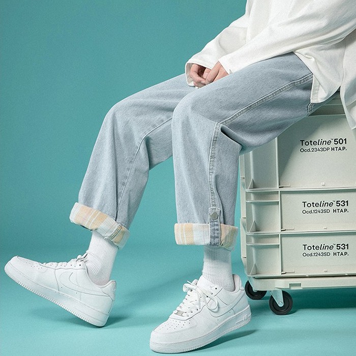 Quần Baggy Jean Nam Nữ Chất Bò Cao Cấp Ống Rộng Suông Họa tiết Cực Chất QJ02 | BigBuy360 - bigbuy360.vn