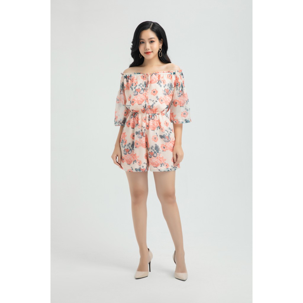 Áo liền quần (Jumpsuit) voan hoa nữ IVY moda MS 18B8299