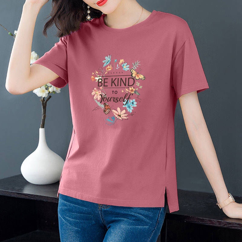 Áo Thun Tay Ngắn In Chữ Phong Cách Hàn Quốc Thời Trang Mùa Hè Cho Nữ