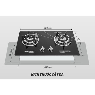 Bếp ga SUNHOUSE MAMA MMB6633 âm kính đánh lửa IC