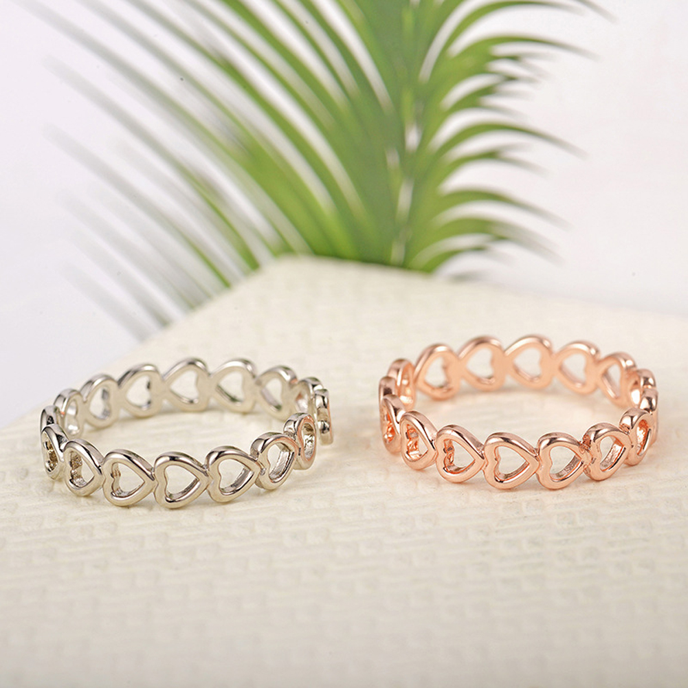 Nhẫn Hở Mạ Bạc Hình Trái Tim Xinh Xắn