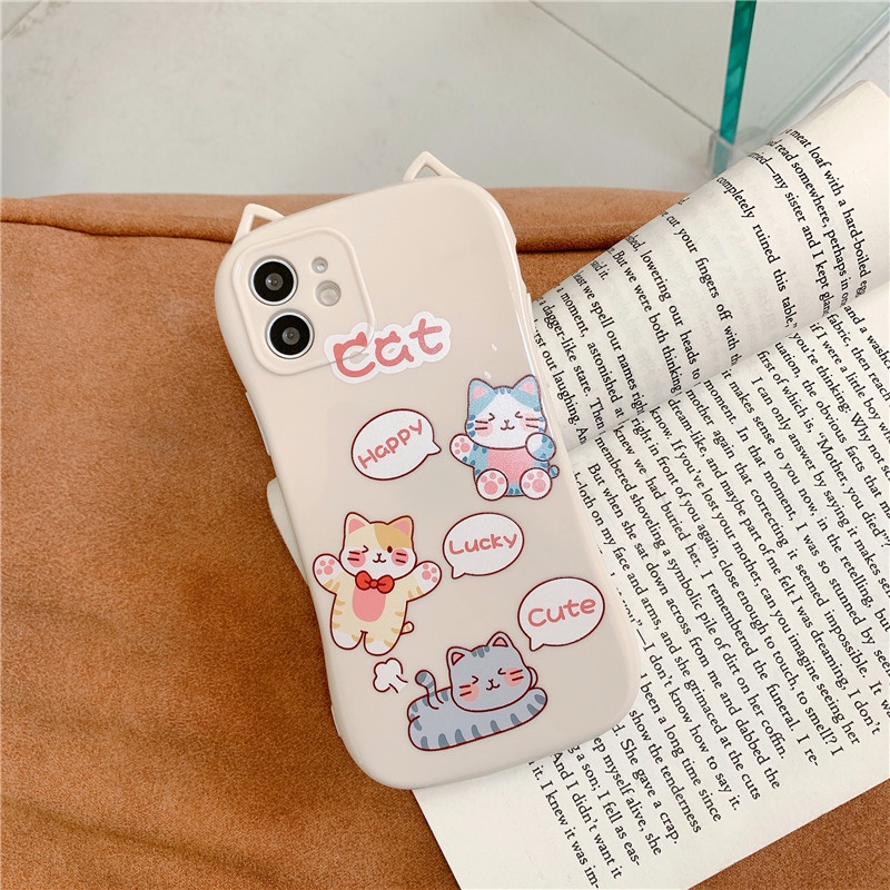Ốp điện thoại tpu kiểu dáng tai mèo sáng tạo cho iPhone 12 11 Pro Max X Xs Max Xr 8 7 Plus
 | BigBuy360 - bigbuy360.vn