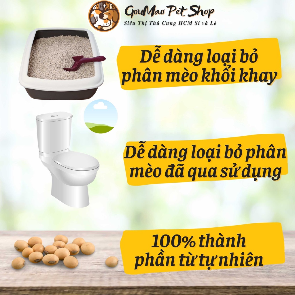 Cát vệ sinh đậu phụ cho mèo PET LIMITLESS 7L NGUYÊN LIỆU TỰ NHIÊN - GOUMAO PET