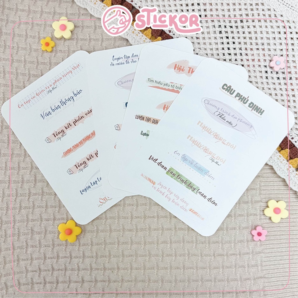 Sticker tựa bài Ngữ văn lớp 08