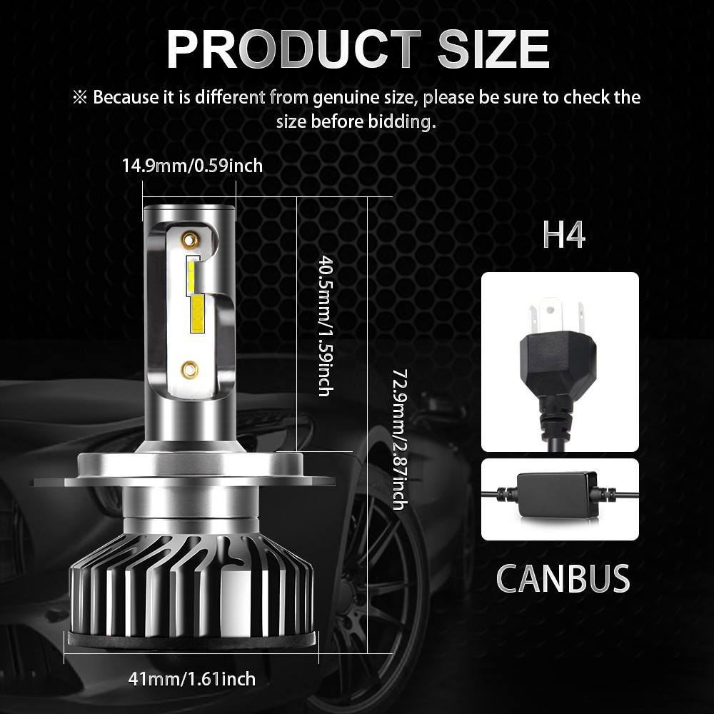 UNI-SHINE 3000K + 6500K Led Bóng đèn pha ô tô H7 LED H4 H8 H9 H11 Đèn LED kép tự động Nhiều màu Đèn sương mù Bóng đèn xe máy
