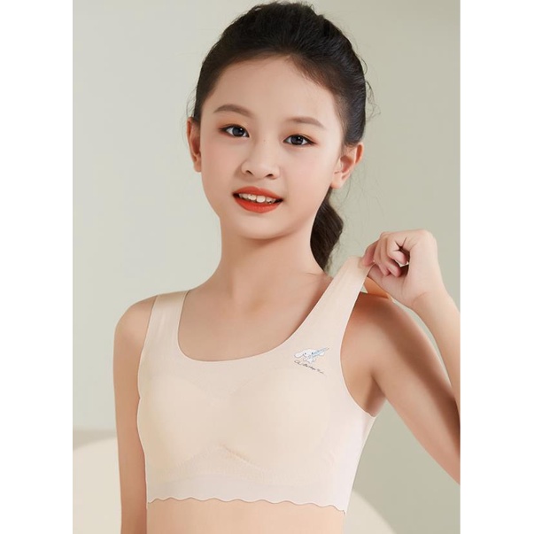 Áo lót học sinh dễ thở cho bé gái mới lớn dậy thì chui đầu không đường may