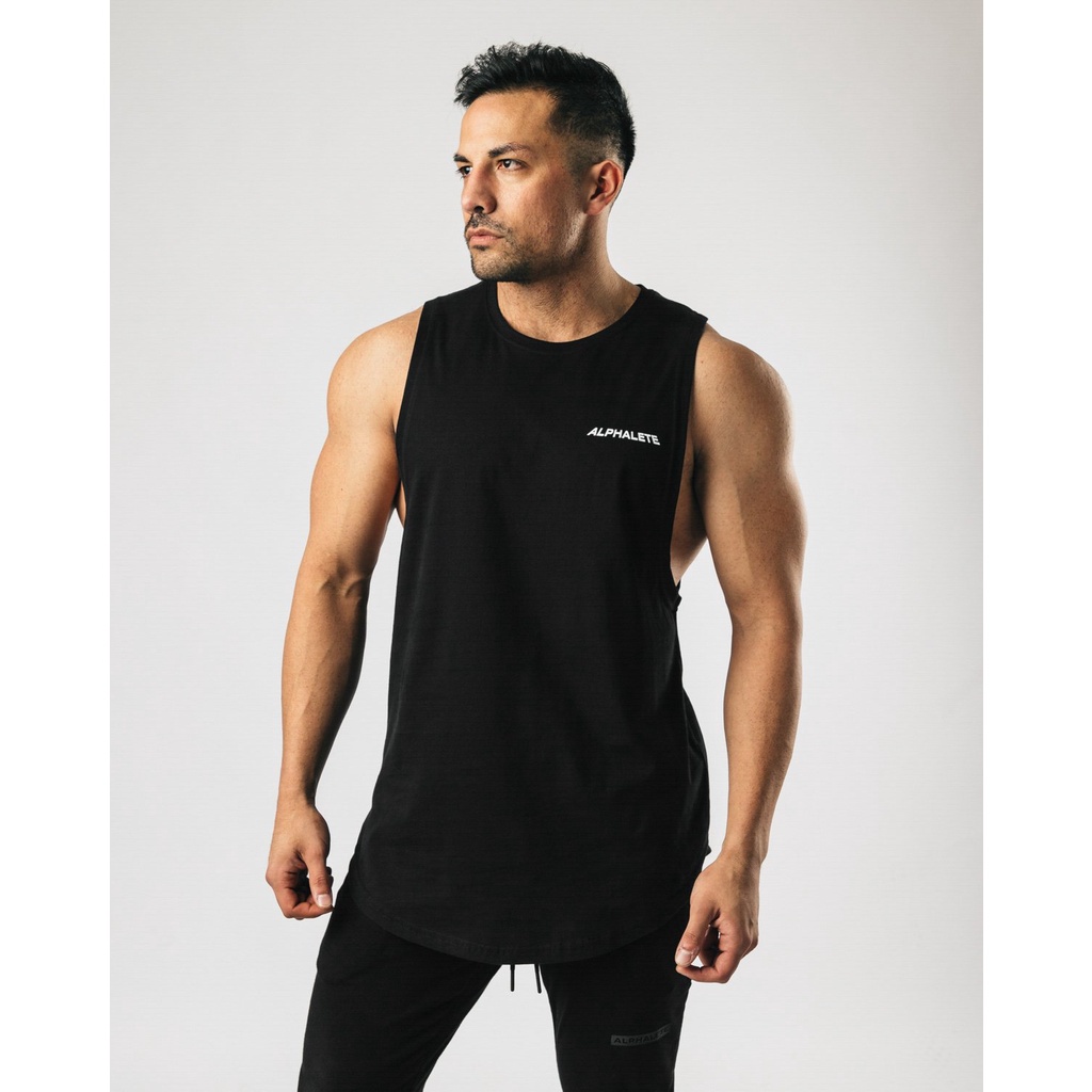 [GYMen] Áo tập thể dục nam thể thao mùa hè băng lụa cỡ lớn phiên bản ngắn cổ tròn áo vest không tay mùa hè tập thể dục đào tạo lại rời chạy cao cấp