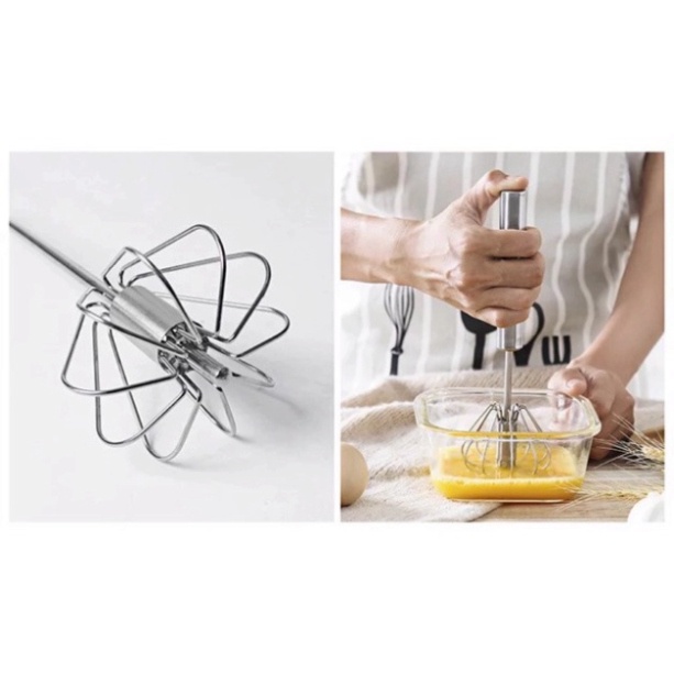 Cây Đánh Trứng Trục Tự Xoay Cây Phới Lồng Đánh Trứng Lưới INOX DANA