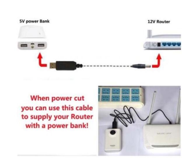 Cáp ChuyểN ĐổI Tăng ĐiệN USB Sang DC 2.1x5.5mm, DC 5V Sang DC 9V 12V