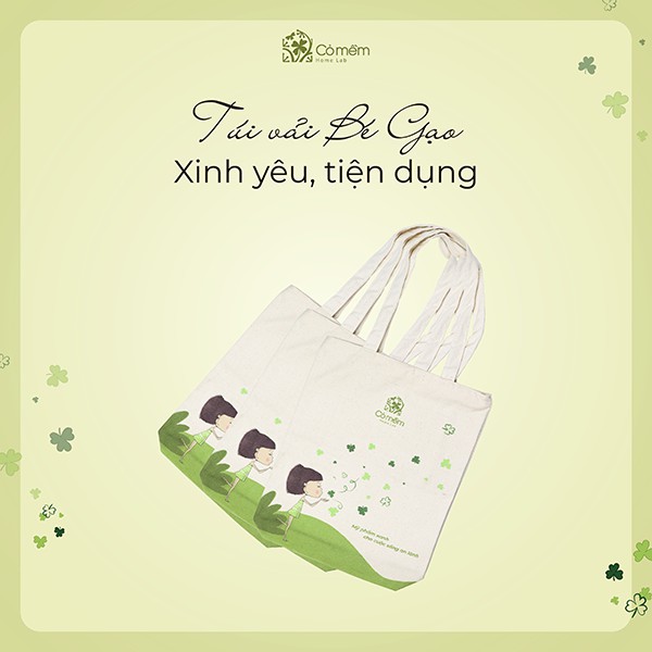 Túi Tote Vải Nữ Xinh Xắn Cỏ Mềm 10g