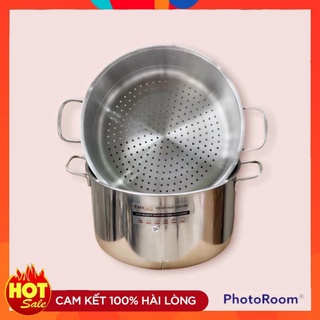 Nồi xửng hấp Fata Cook inox,hấp bánh bao,gà,cá,xôi  đường kính 28cm sử dụng mọi loại bếp khanhvinh219