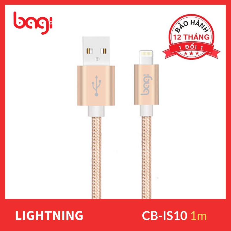 [BAGI] CÁP DÙ SẠC NHANH LIGHTNING CB - IS10 MÀU HỒNG