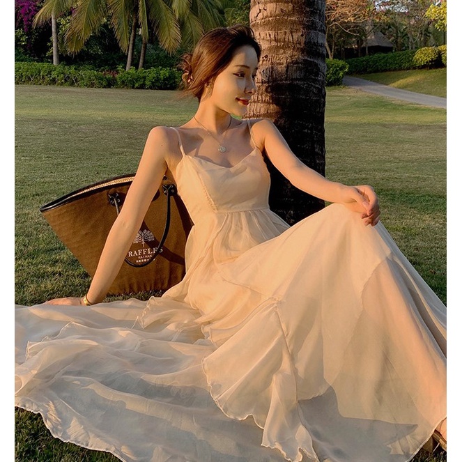 Sẵn - 𝑪𝒆𝒍𝒊𝒏𝒂 | Đầm Công Chúa 2 Dây Dáng Xòe 2 Lớp Bồng Bềnh Tiểu Thư, Đầm 2 Dây Đi Biển Xinh Xắn Hè 2022