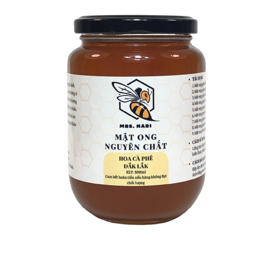Mật ong nguyên chất - Mật ong hoa cà phê 100ml - 1lít Nari Farm