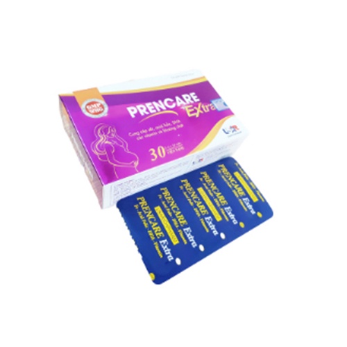 Vitamin tổng hợp cho bà bầu Prencare Extra 30 viên-Bổ sung sắt, acid folic hàm lượng cao 900, DHA và các khoáng chất