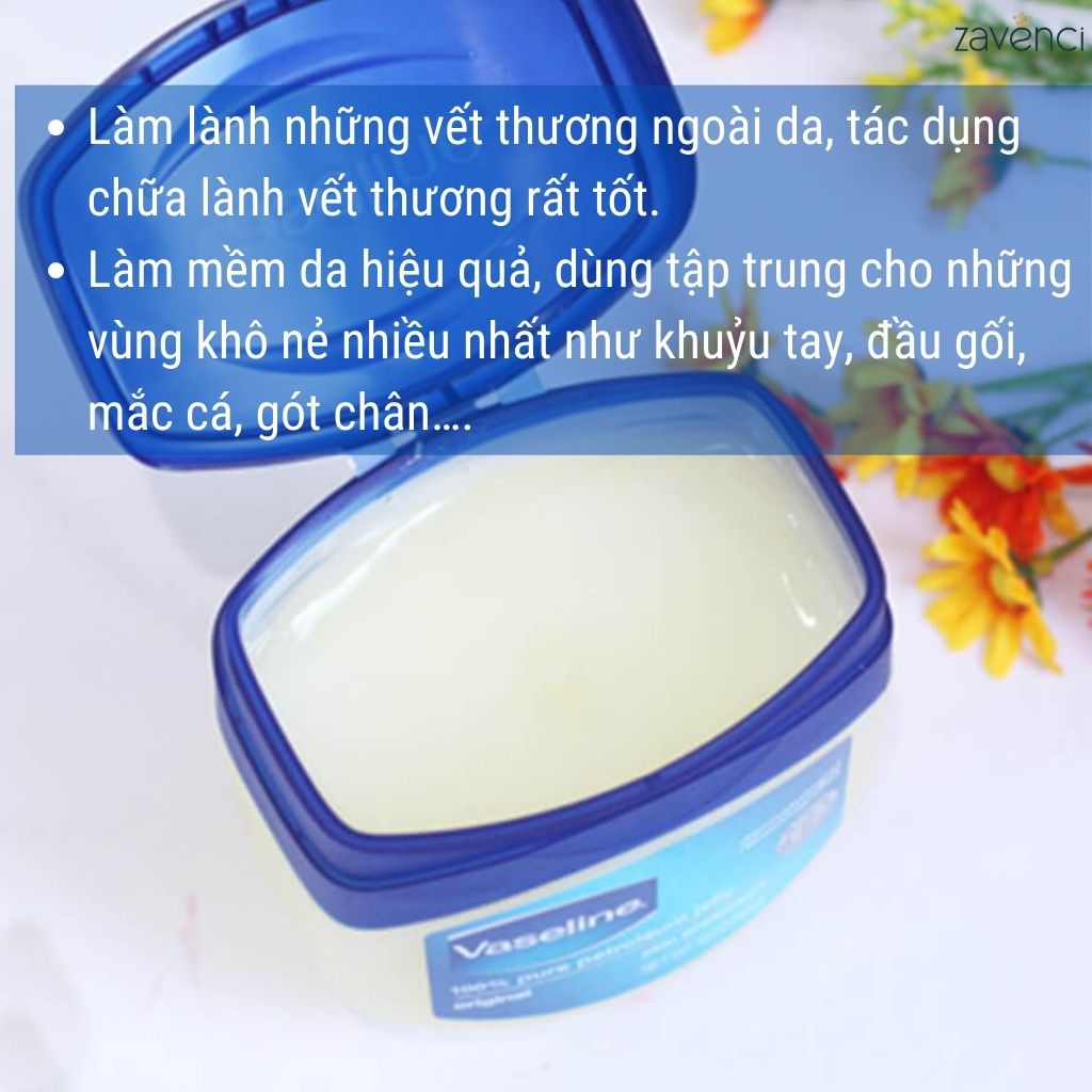 Sáp dưỡng ẩm Vaseline Pure Petroleum Jelly Original phục hồi da khô 50g - ZAVENCI Official