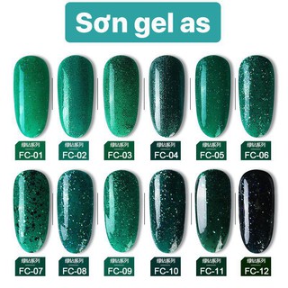 Sơn gel AS nhũ xanh ( mã FC - chai đen )