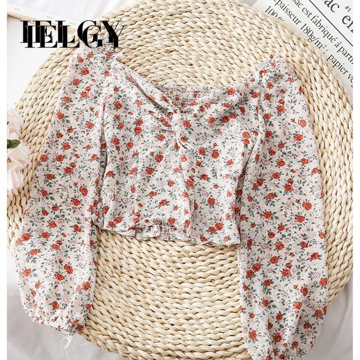 Áo chiffon in họa tiết dáng dài hở vai phong cách thời trang chất lượng cao