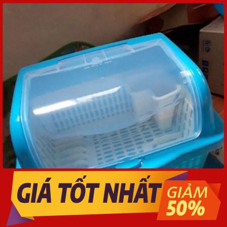 Kệ chén đa năng việt nhật 1 tầng - Kệ úp chén có nắp đậy tiện lợi