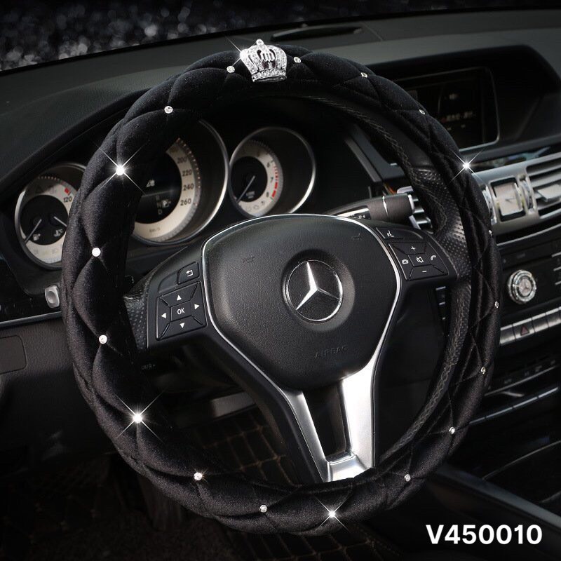 XẢ HÀNG Bọc vô lăng nhung vương miện đính đá