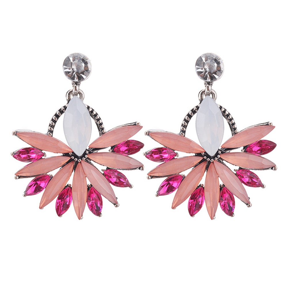 Khuyên tai nữ hình bông hoa đính đá sang trọng